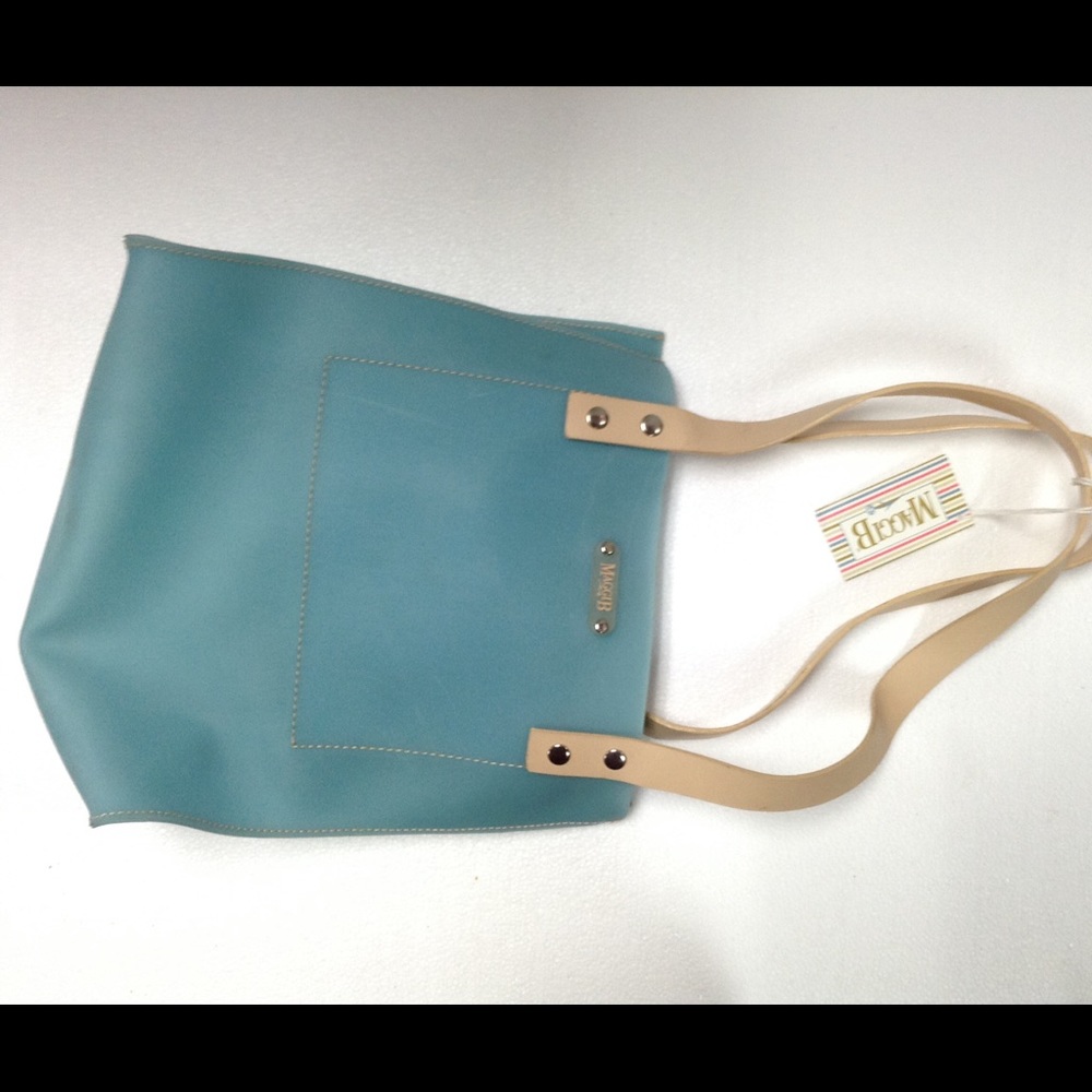 Maggie B Blue Frosted Cylinder Mini Tote