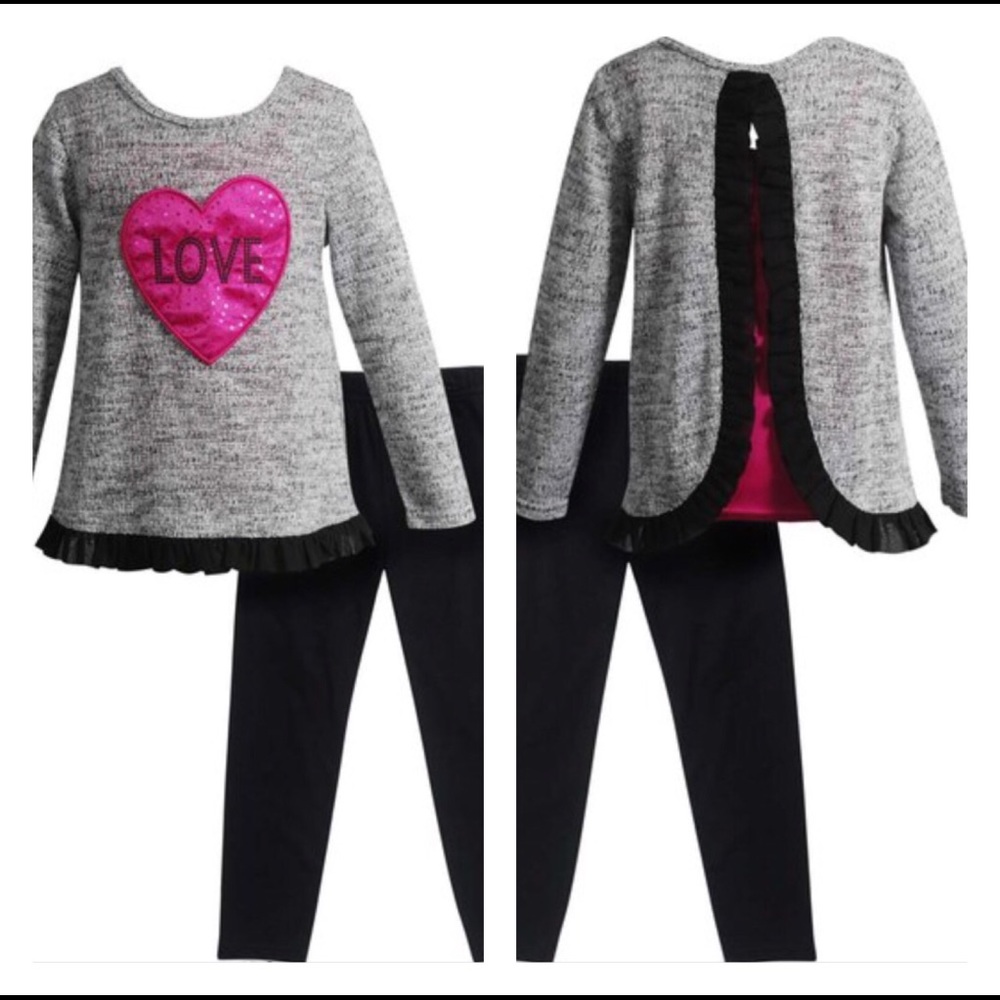NWT Youngland 2 PC Sweater Tunic Leggings Set