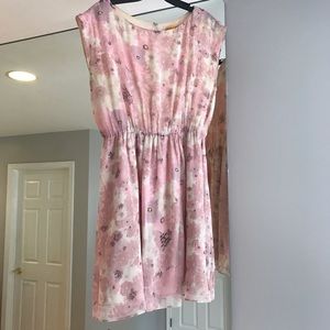 Alice + Olivia Pink Silk Floral Dress