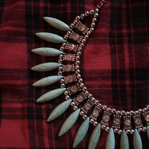 Turquoise Spike Statement Necklace