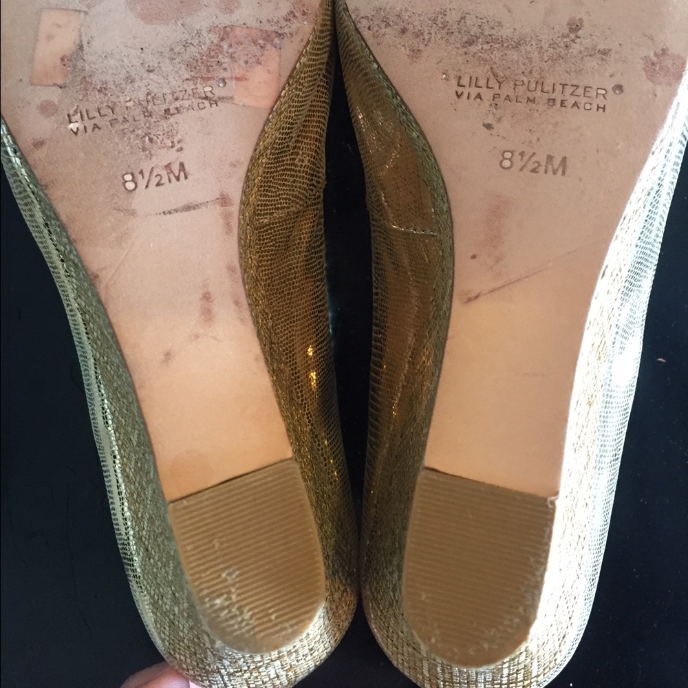 Lilly Pulitzer resort chic gold wedge - Picture 5 of 7