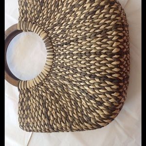 The Limited brown / natural straw weave bag.