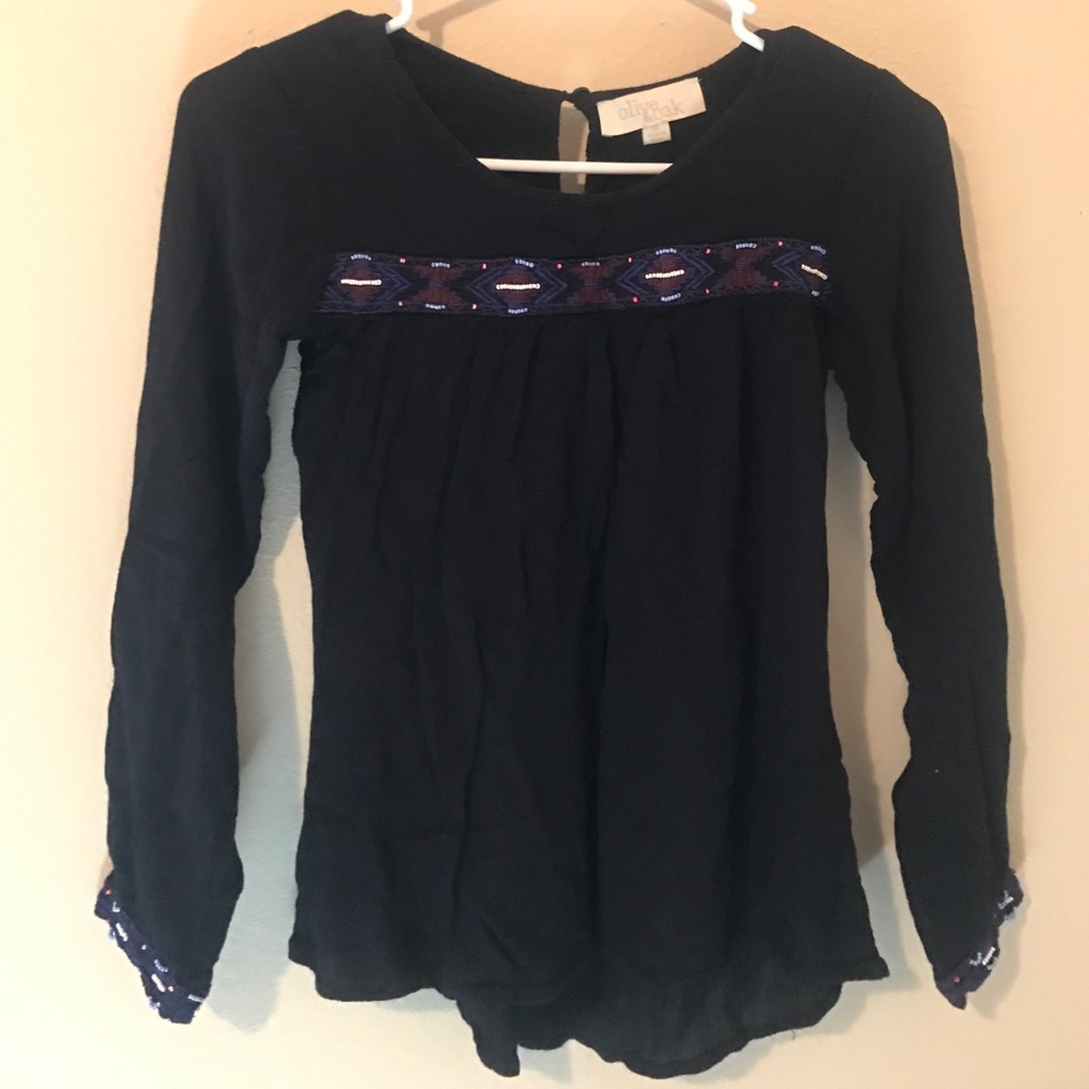 Black long sleeve blouse