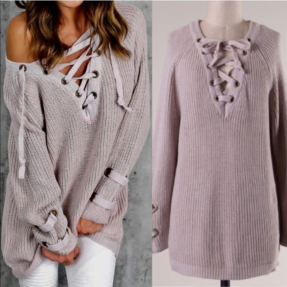 🚨LAST🚨ALIA solid sweater tunic top - Picture 4 of 4
