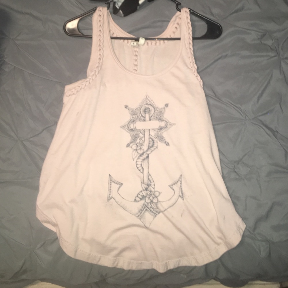 light creamy pink anchor tank top!