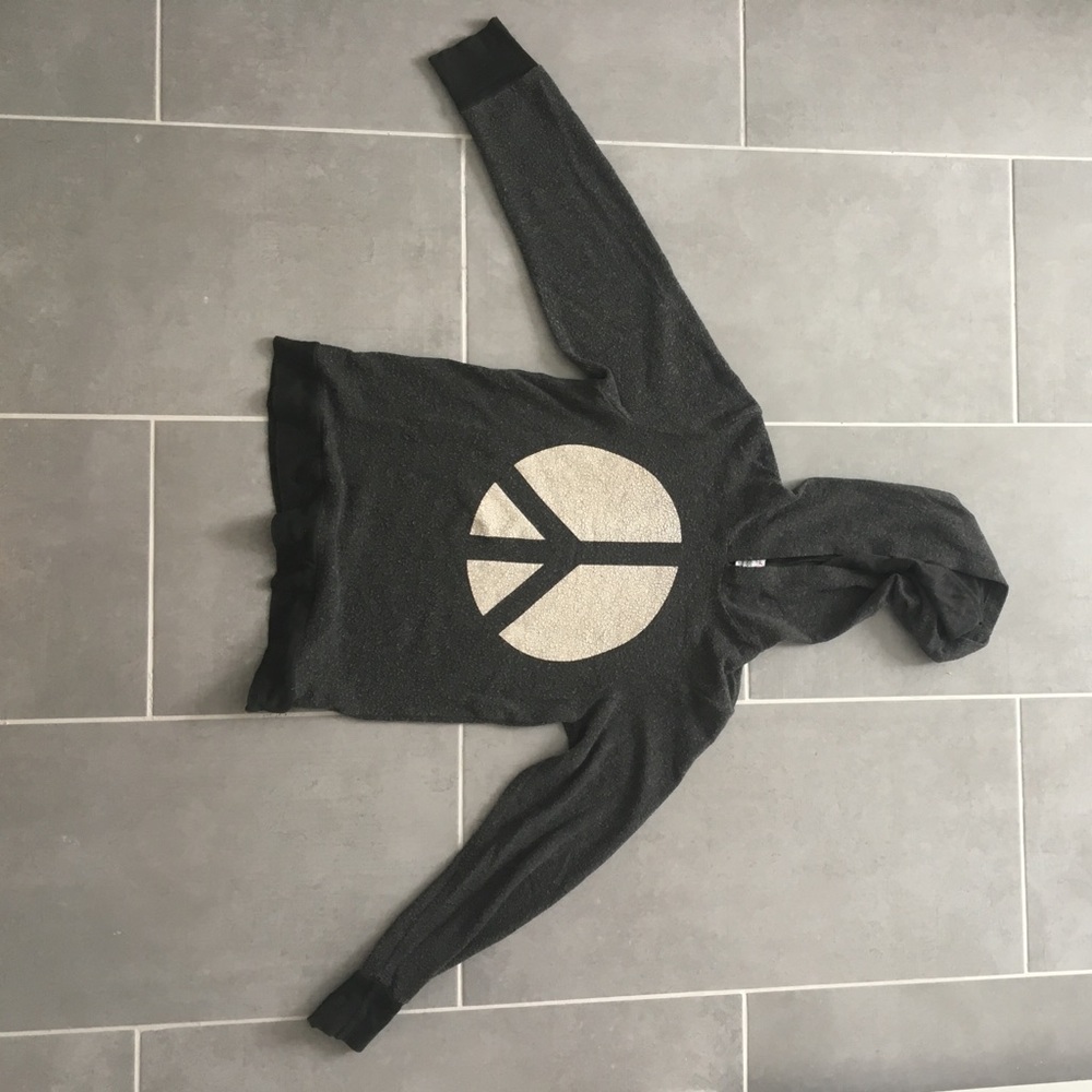 Wildfox grey peacesign hoodie