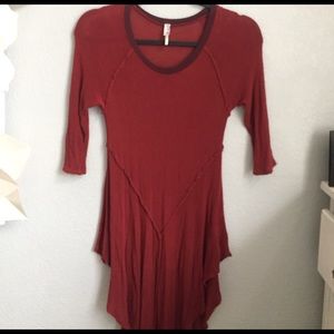 Free People Red Layering Top