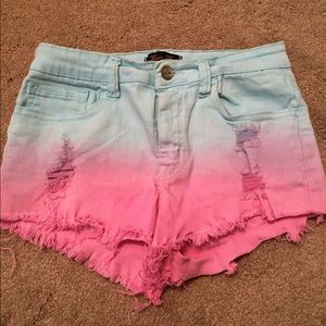 Tie dye high waisted shorts