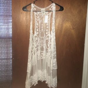 sleeveless lacy cardigan!