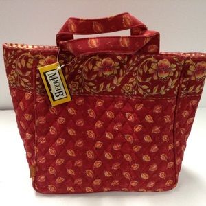 Maggie B Mini Shopper - red quilted tote