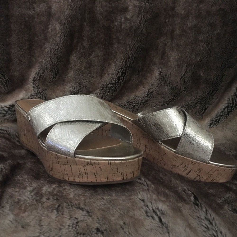 Gold Snake Print Strappy Wedges