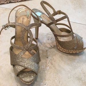Gold Glitter Gianni Bini heels. Never worn!