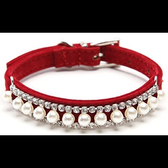 Elegant Pearl Rhinestone Pet Collar - Picture 2 of 6
