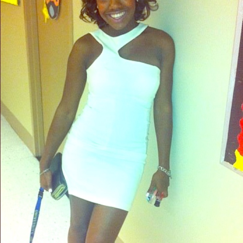 Off white/ cream, ASOS asymmetrical dress.