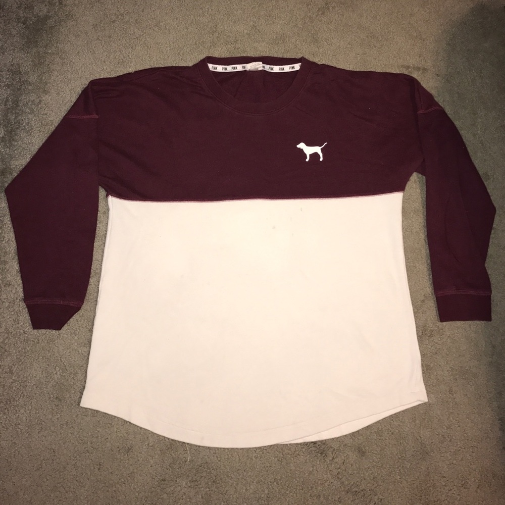 Pink burgundy and white shirt