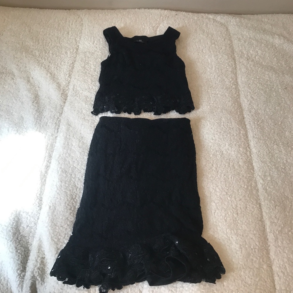 Black 2 piece lace dress