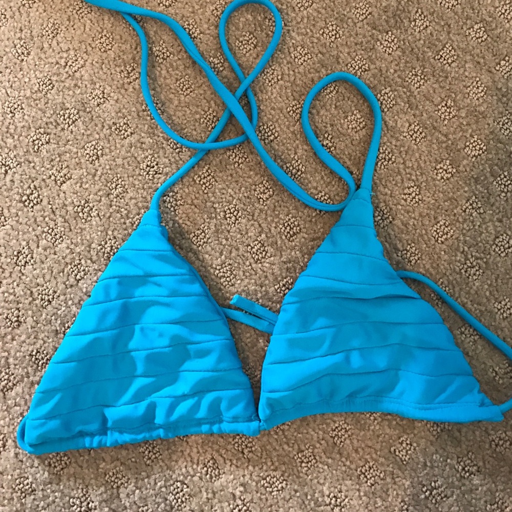 Mikoh triangle turquoise bikini top