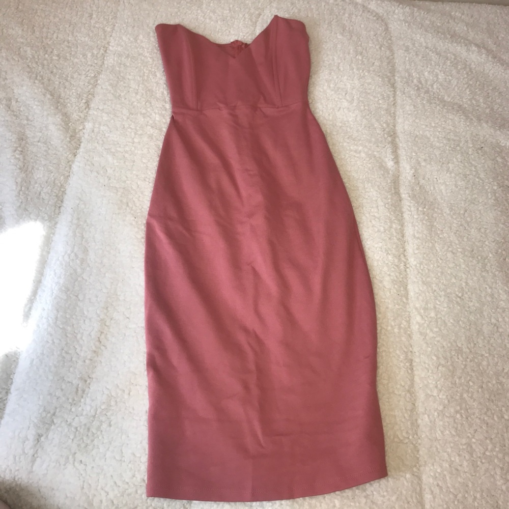 Rose gold bodycon dress