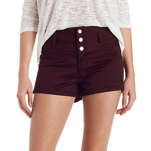 Purple High Waisted Shorts