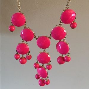 J. Crew Hot pink bauble necklace NWOT