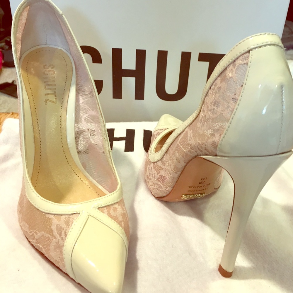 Schultz "Khamy" heels Nude/Pearl