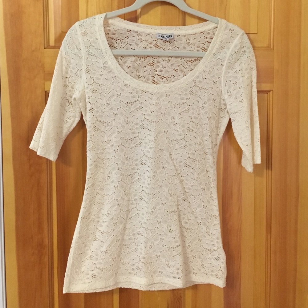 Express cream colored lace shirt