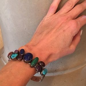 Sterling Silver & Stone Bracelet