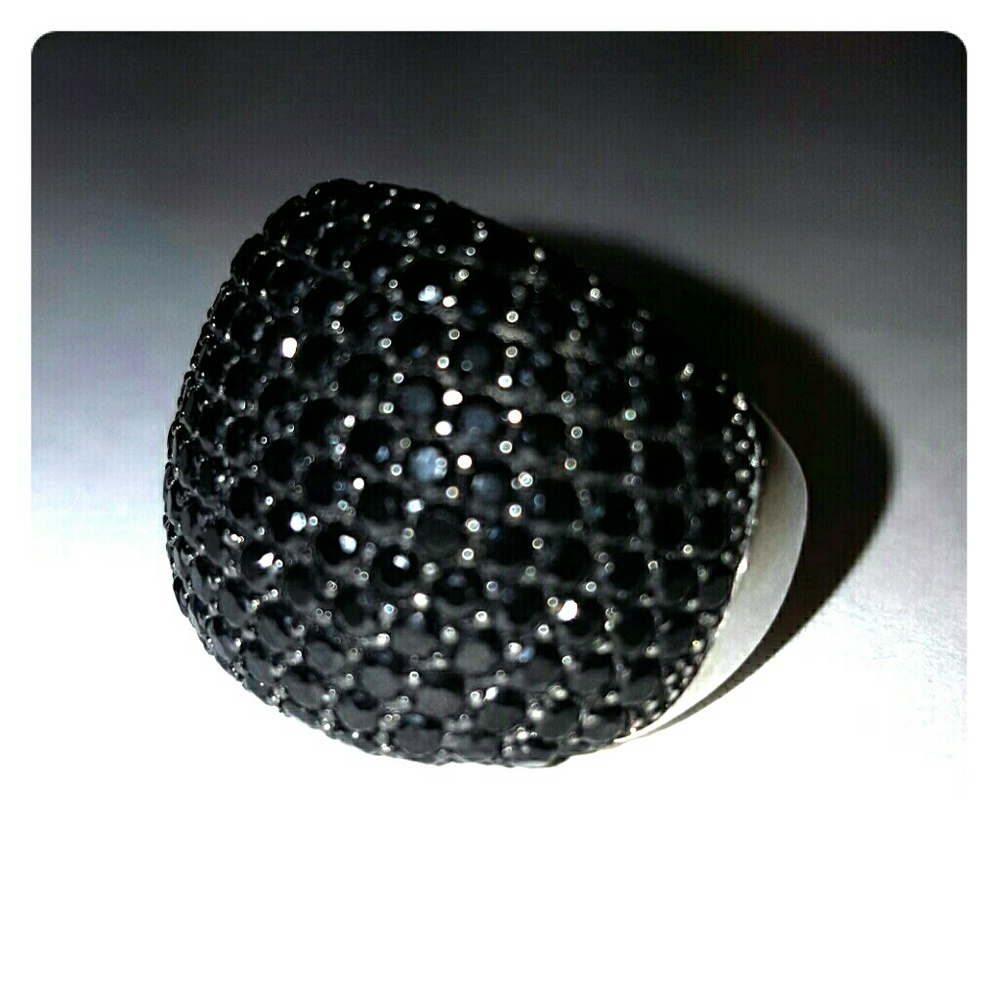 Gorgeous black spinel sterling silver ring - Picture 1 of 8