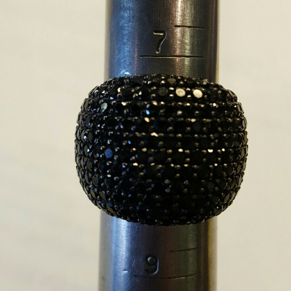 Gorgeous black spinel sterling silver ring - Picture 4 of 8