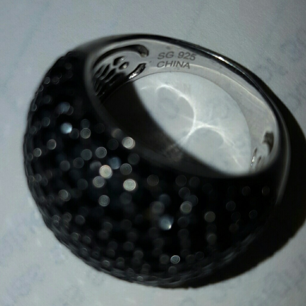 Gorgeous black spinel sterling silver ring - Picture 8 of 8