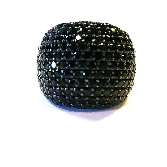 Gorgeous black spinel sterling silver ring - Picture 2 of 8