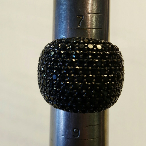 Gorgeous black spinel sterling silver ring - Picture 4 of 8