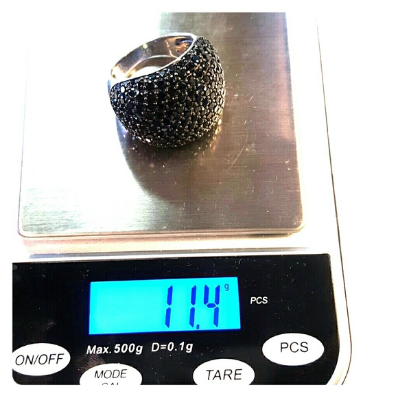 Gorgeous black spinel sterling silver ring - Picture 7 of 8