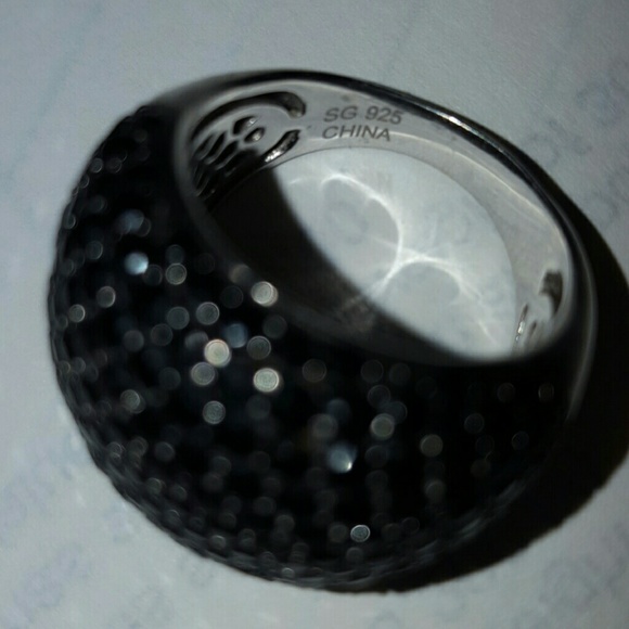 Gorgeous black spinel sterling silver ring - Picture 8 of 8