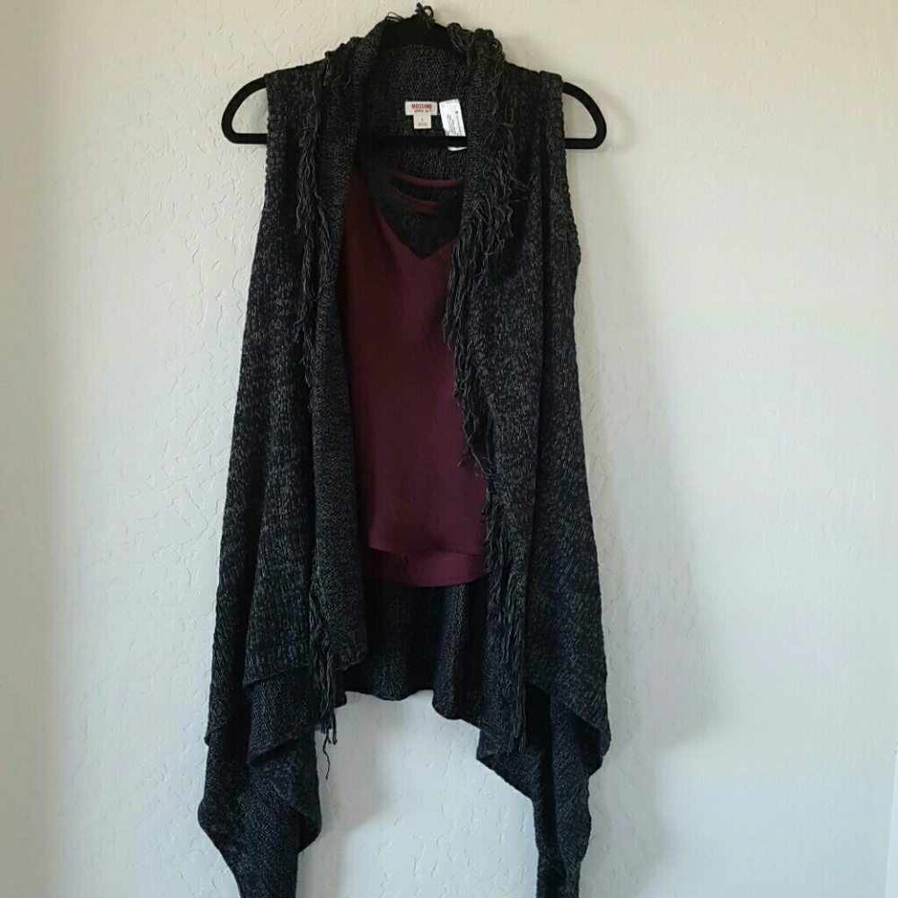 Knit tank top cardigan