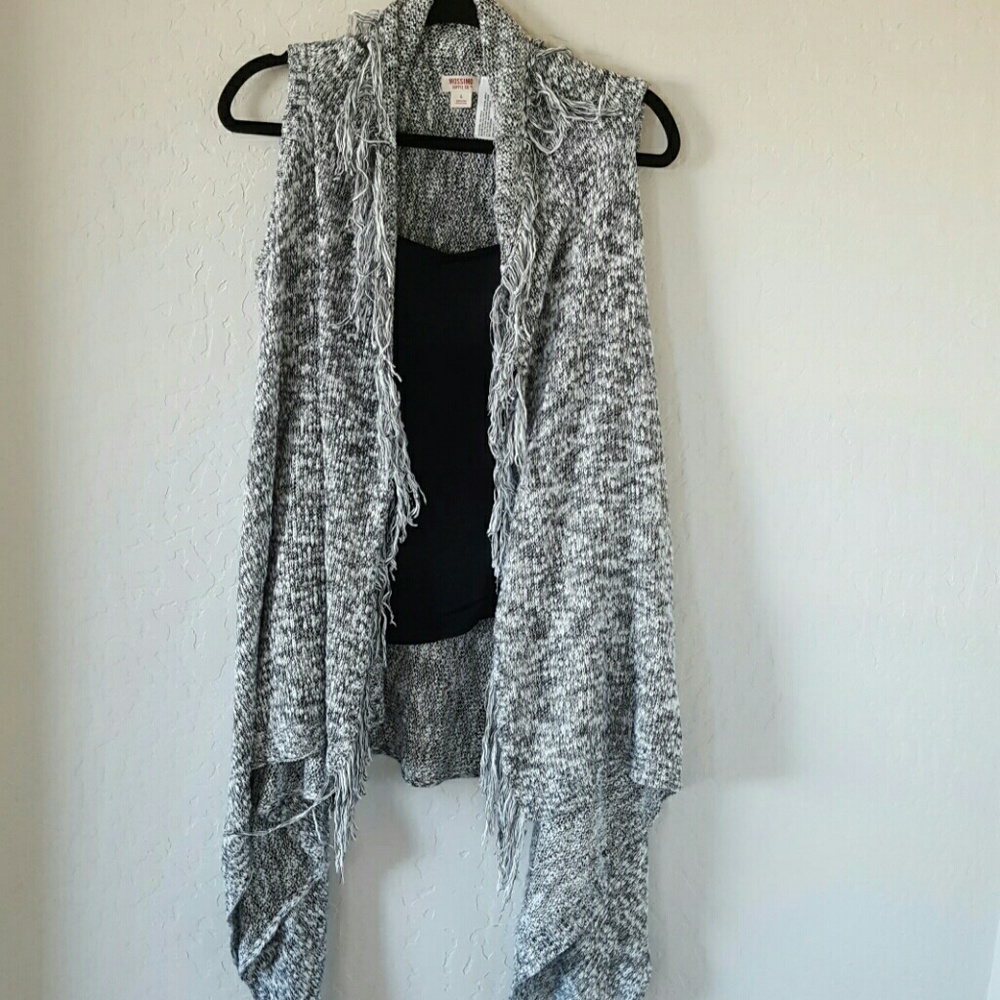 Knit tank top cardigan