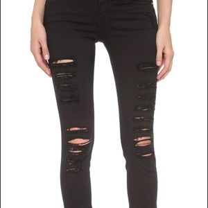 Frame black ripped jeans
