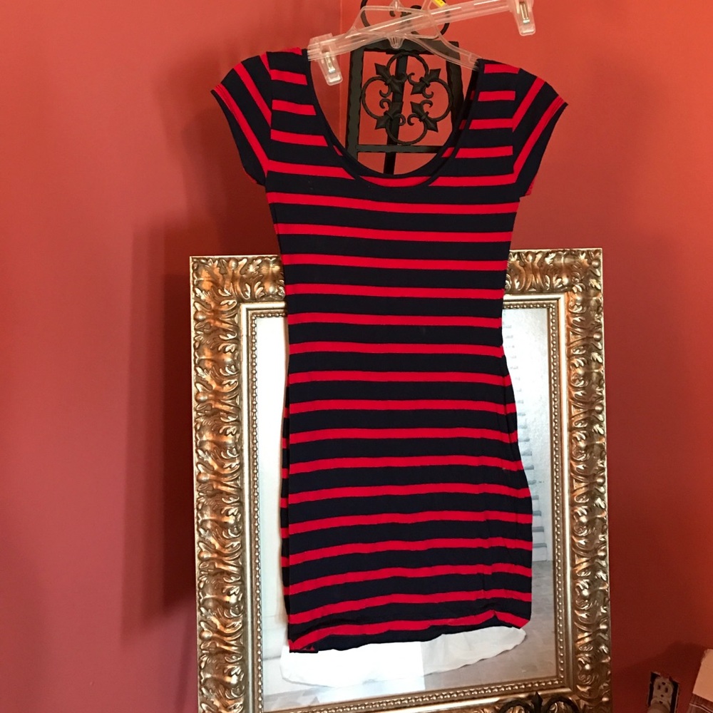 Red and blue dress