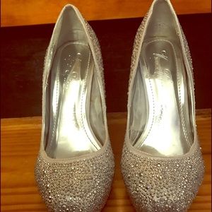 Silver Gem/Stud Encrusted High Heels