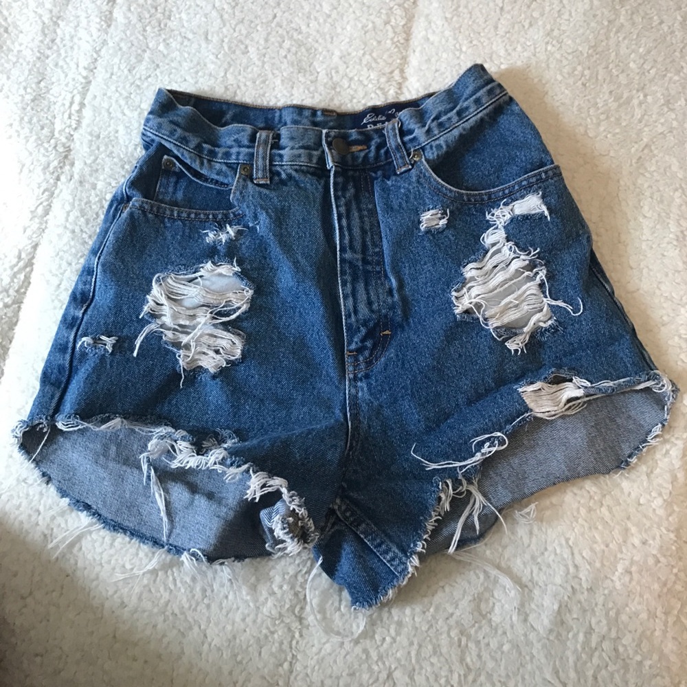 Blue high waisted shorts