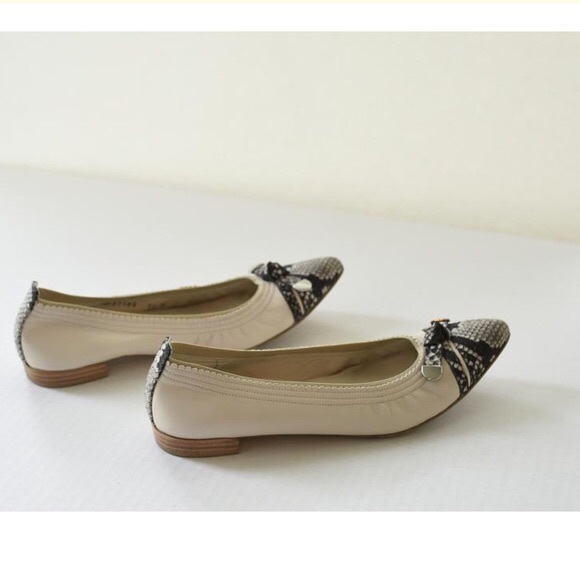 Stuart WEITZMAN leather Python toe Flats -7.5 - Picture 2 of 4