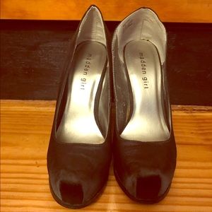 Black Satin High Heels