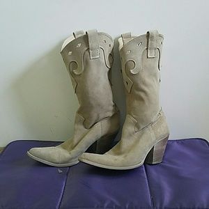 Tan suede cowboy boots from wilsons leather