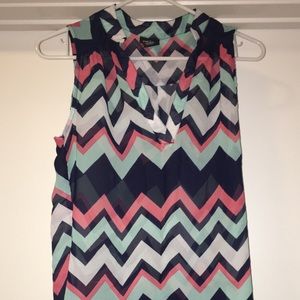 Chevron multi colored blouse tank.