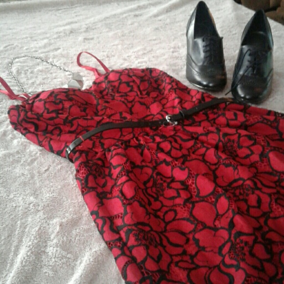 Lily Rose Red/black Party Dress - Picture 2 of 2
