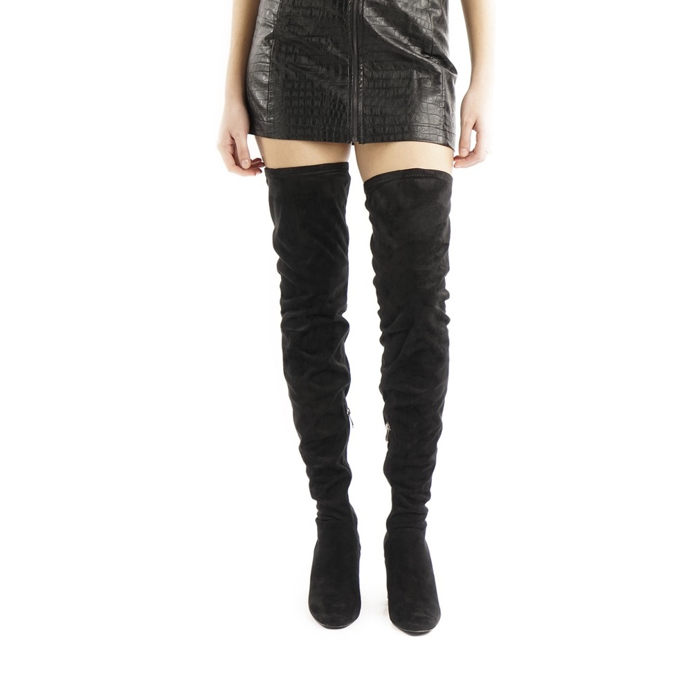 BLACK OVER THE KNEE BOOTS - Picture 2 of 3