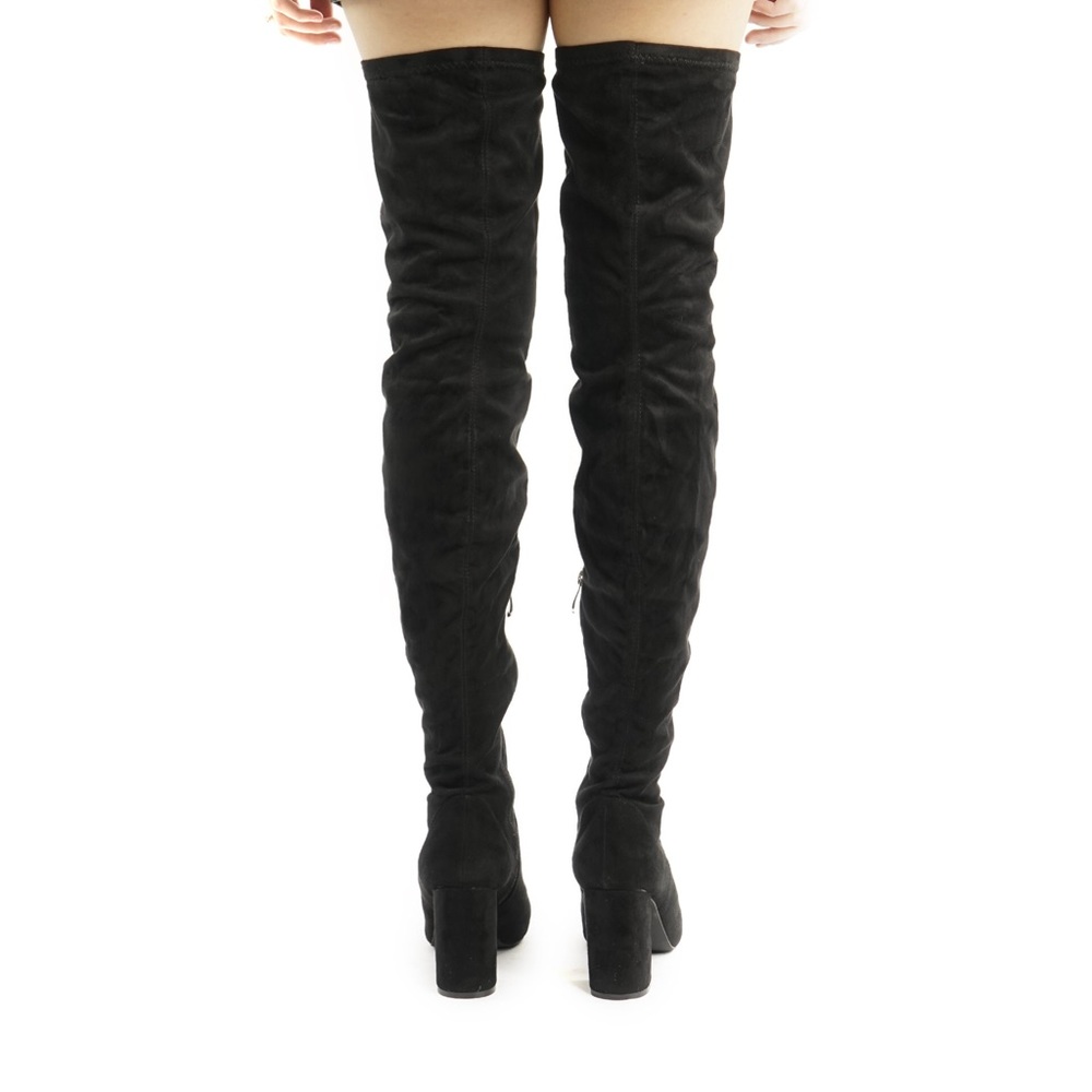 BLACK OVER THE KNEE BOOTS - Picture 3 of 3