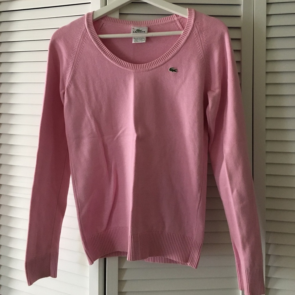 Pink Lacoste's sweater