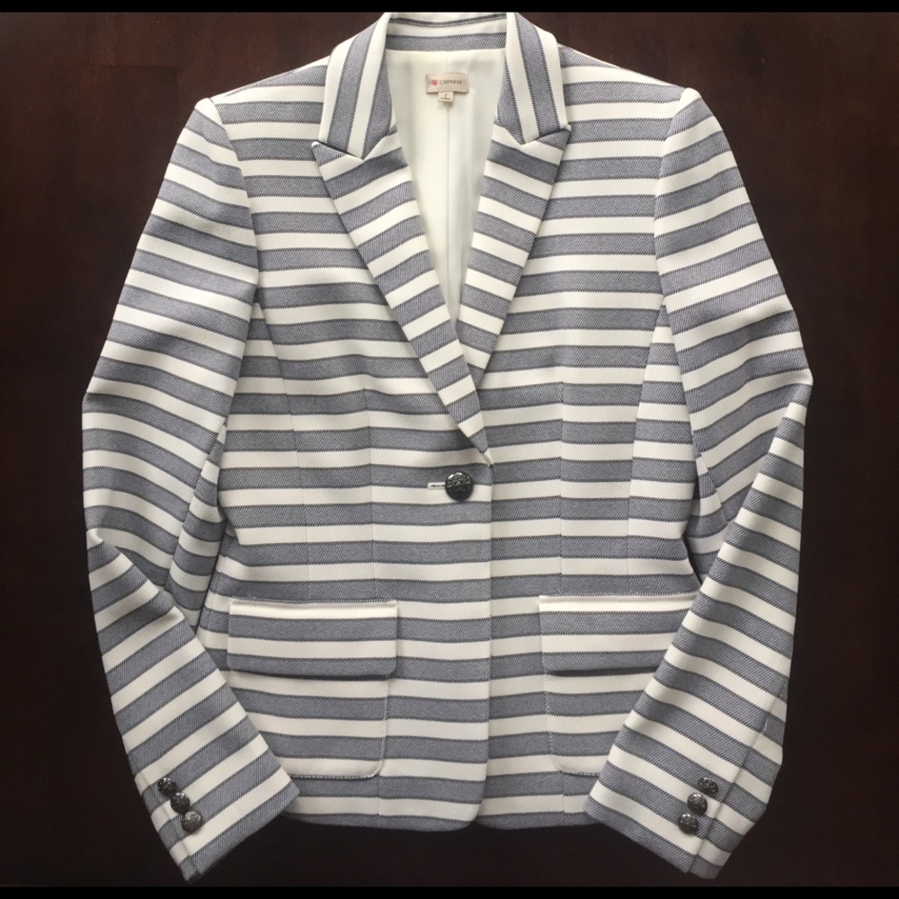 CREMIEUX Nautical Striped Blazer Jacket