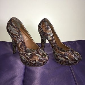 Snake skin 6 inch heels from JustFab